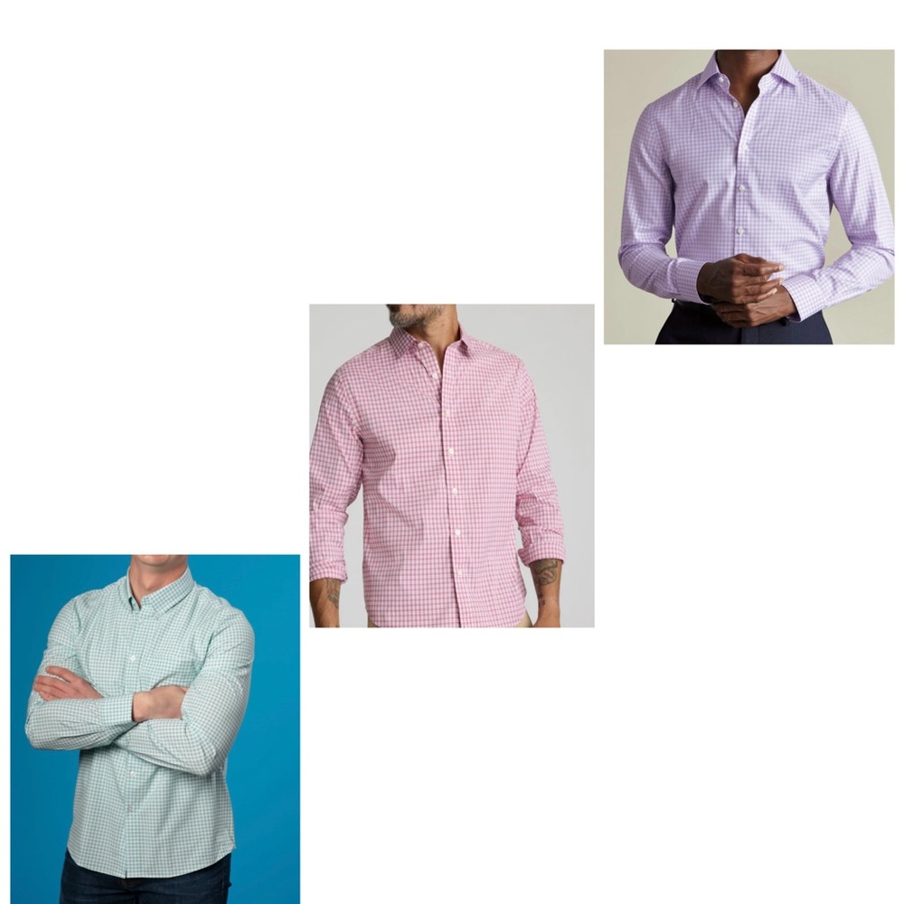 Checkered Big Kids Button Down Shirts in Green, Red, & Purple $25 for all 3